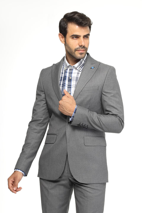 Slim Fit Suit Gray