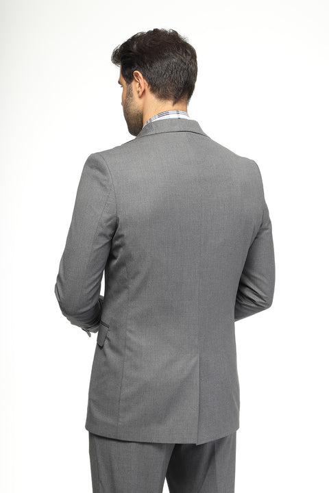 Slim Fit Suit Gray