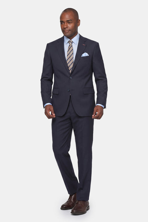 Regular Fit Wool Suit  Dark Blue