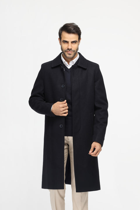 Regular Fit Coat Dark Blue