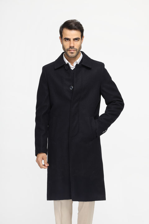 Regular Fit Coat Dark Blue