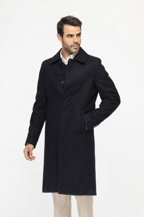Regular Fit Coat Dark Blue