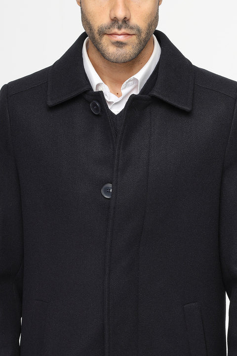 Regular Fit Coat Dark Blue