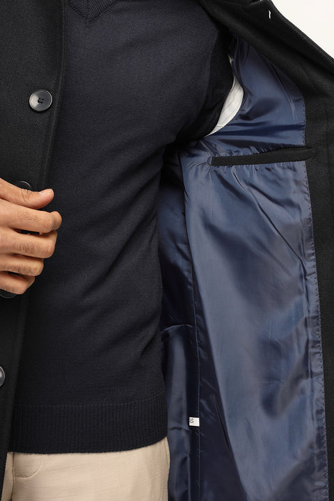 Regular Fit Coat Dark Blue