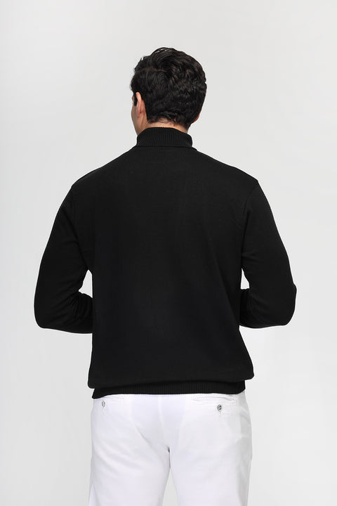 سويتر بقصة عادية - أسود
