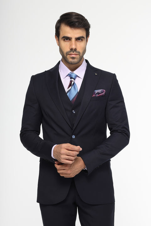 Slim Fit Suit Dark Blue
