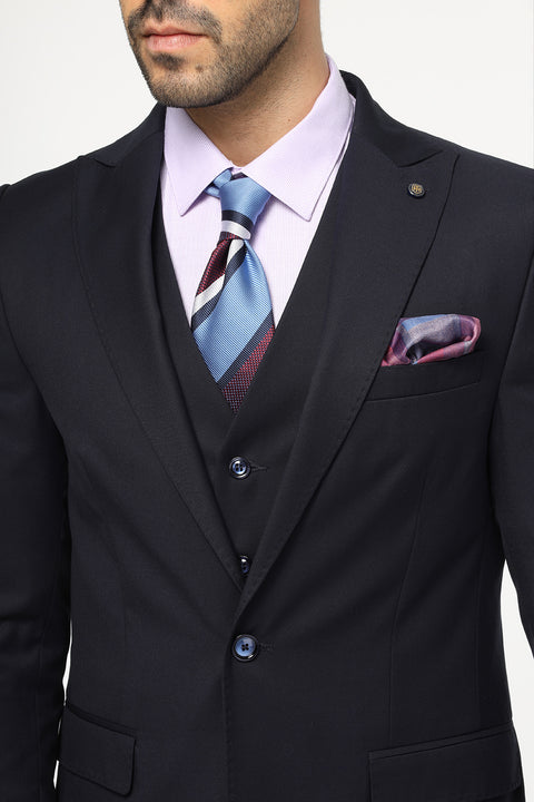 Slim Fit Suit Dark Blue