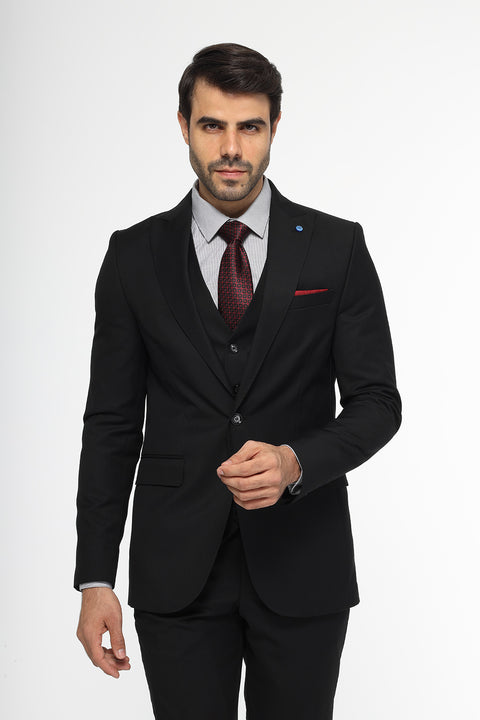 Slim Fit Suit Black