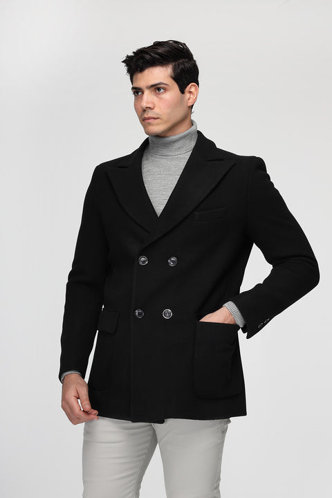 Regular Fit Coat Black