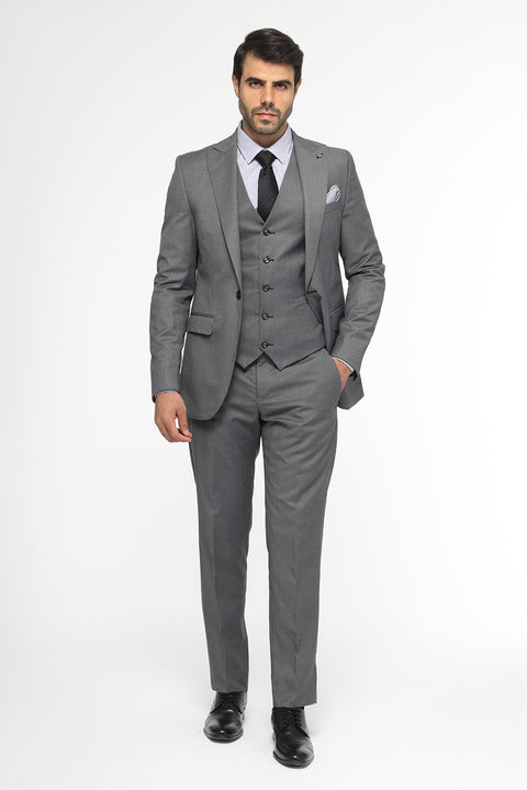 Slim Fit Suit Gray