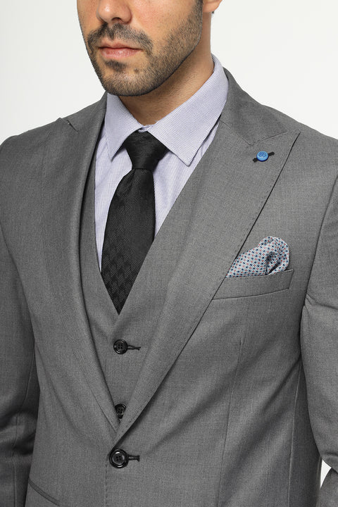 Slim Fit Suit Gray