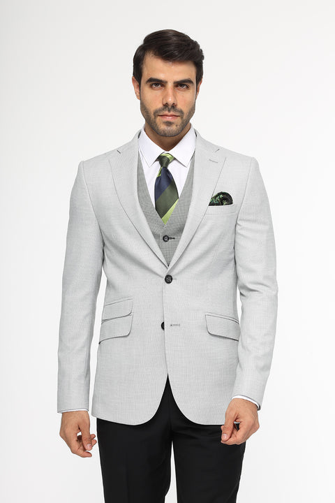 Slim Fit Suit Gray