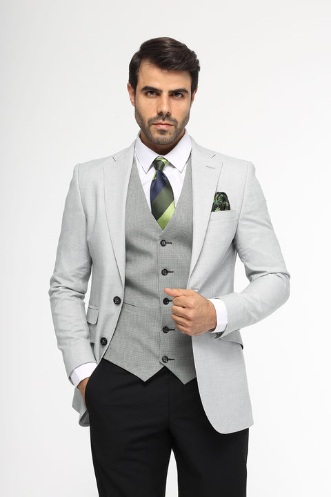 Slim Fit Suit Gray