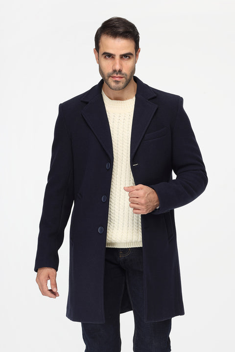 Regular Fit Coat Dark Blue