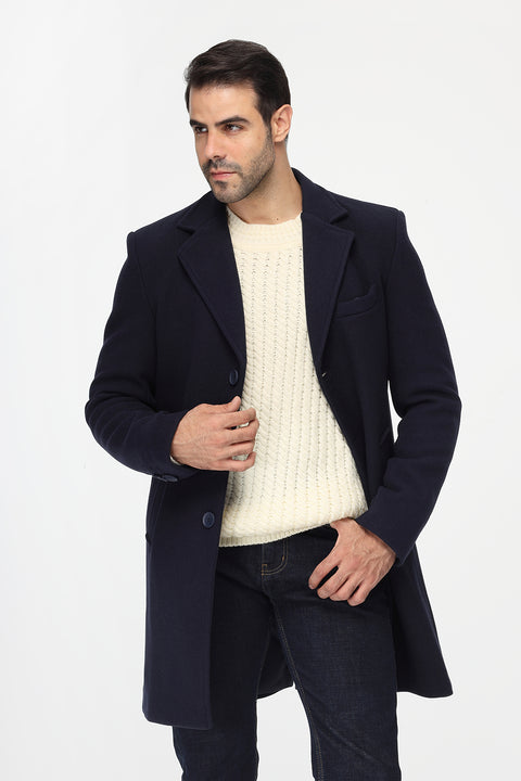 Regular Fit Coat Dark Blue