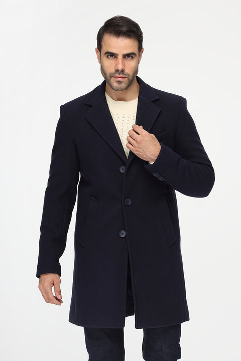 Regular Fit Coat Dark Blue