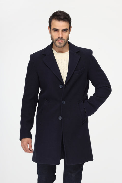 Regular Fit Coat Dark Blue