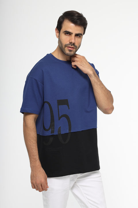 Over Size Round T-Shirt Blue