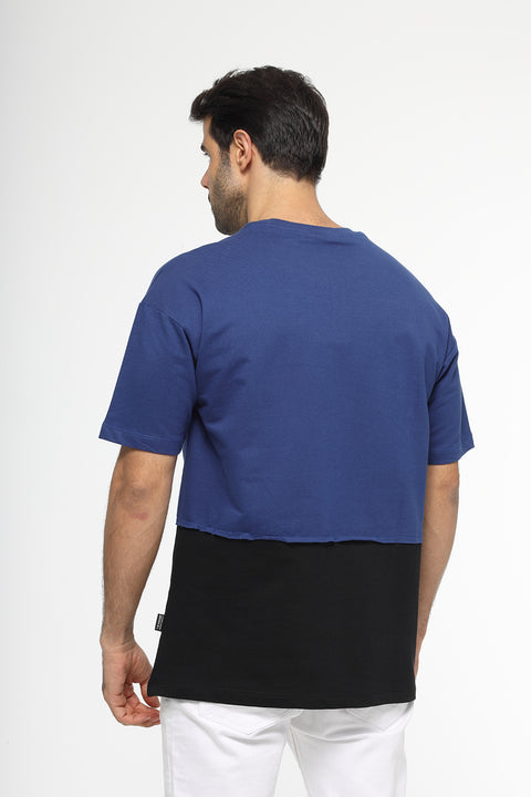 Over Size Round T-Shirt Blue
