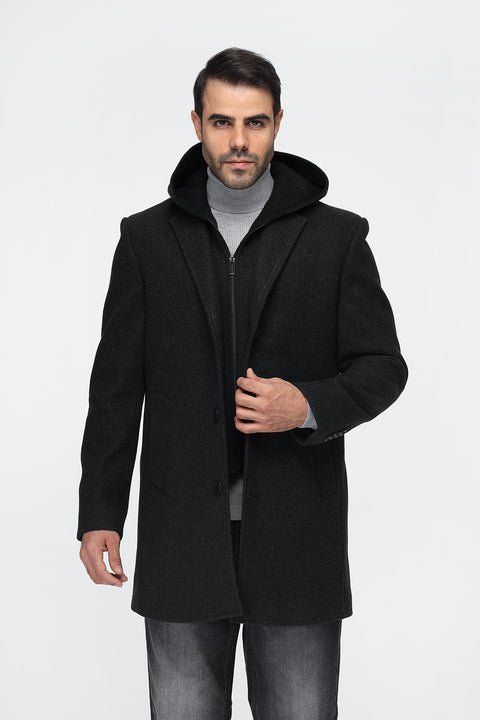Regular Fit Coat Dark Gray