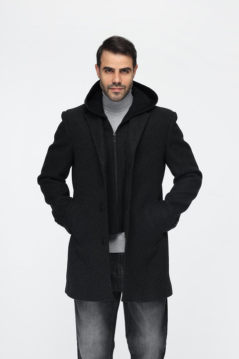 Regular Fit Coat Dark Gray