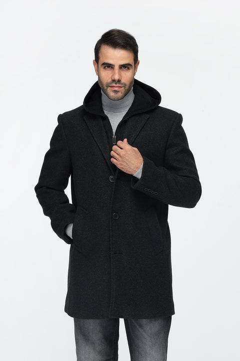 Regular Fit Coat Dark Gray