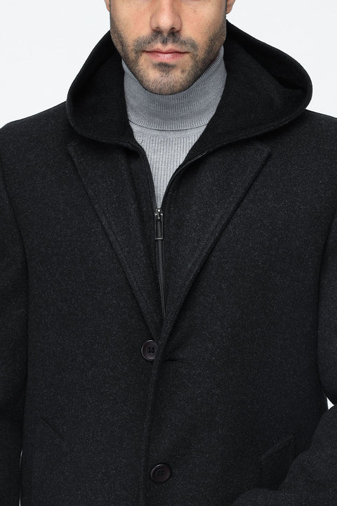 Regular Fit Coat Dark Gray