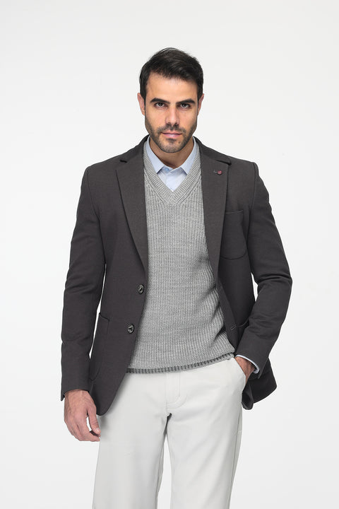 Slim Fit Blazer Gray