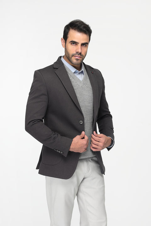 Slim Fit Blazer Gray
