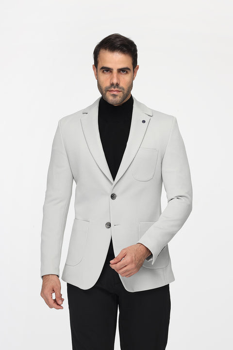 Slim Fit Blazer Gray