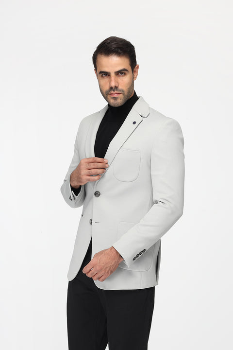 Slim Fit Blazer Gray