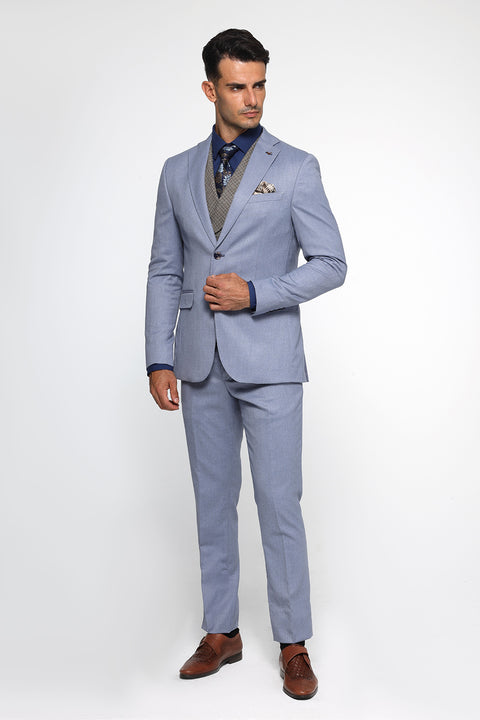 Slim Fit Suit Light Blue
