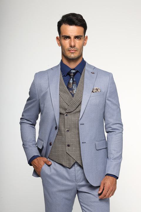 Slim Fit Suit Light Blue
