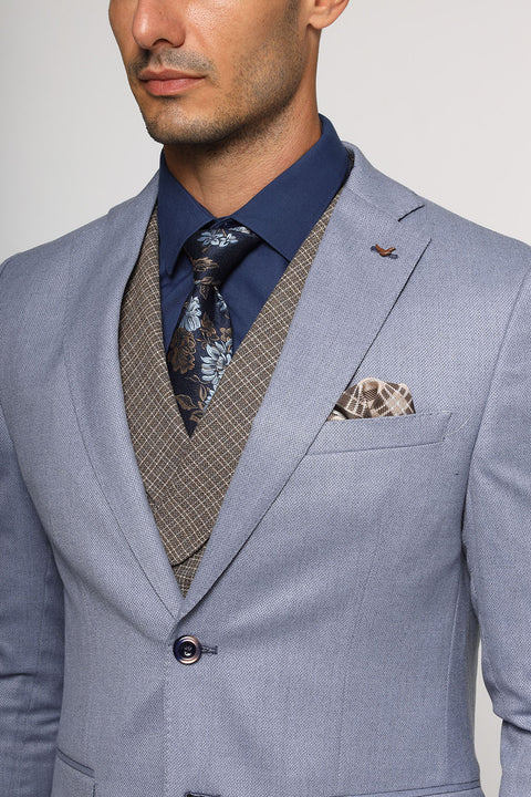 Slim Fit Suit Light Blue