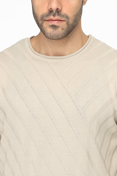 كنزة بقصة عادية بيج