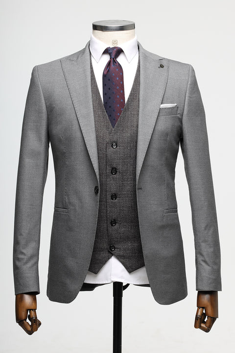 Slim Fit Suit Gray