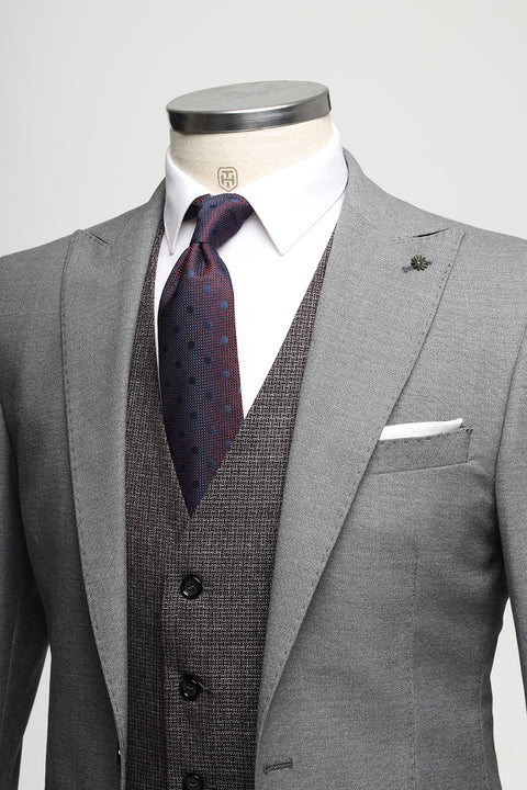 Slim Fit Suit Gray
