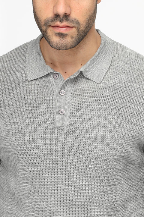 سويتر بقصة عادية رمادي