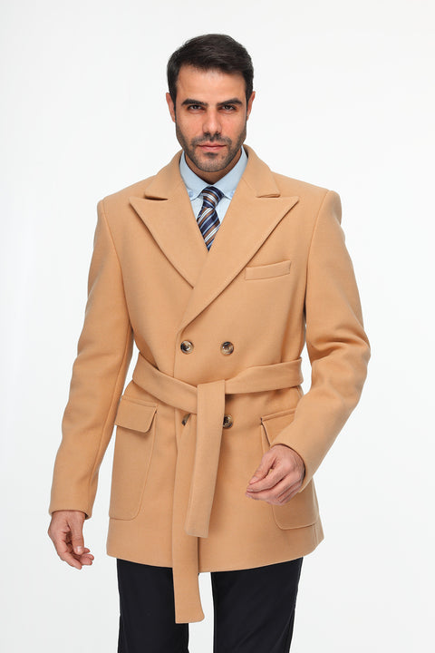 Regular Fit Coat Beige