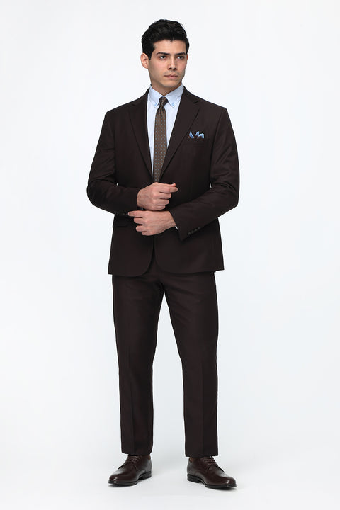 Regular Fit Suit Dark Brown