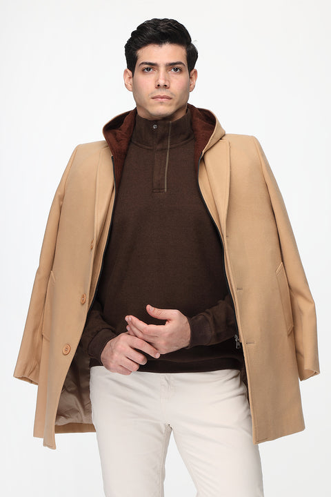 Regular Fit Coat Beige
