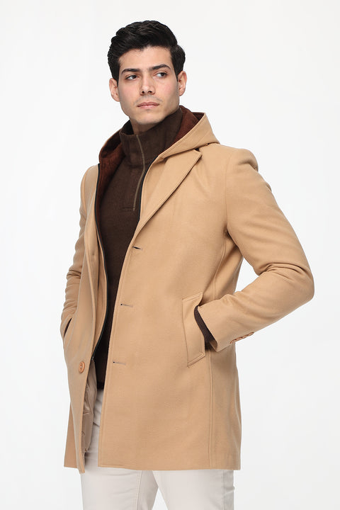 Regular Fit Coat Beige