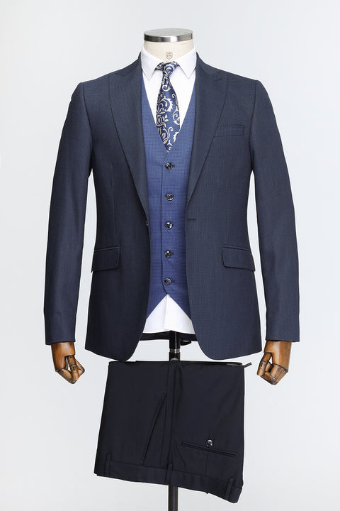 Slim Fit Suit Dark Blue
