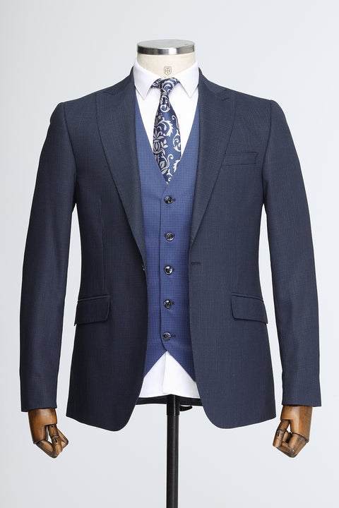 Slim Fit Suit Dark Blue