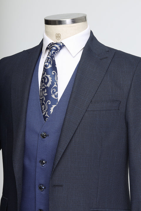 Slim Fit Suit Dark Blue