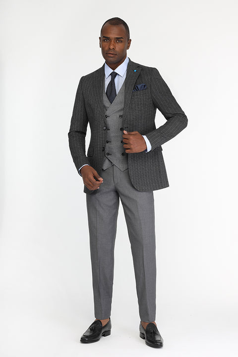 Slim Fit Suit Gray