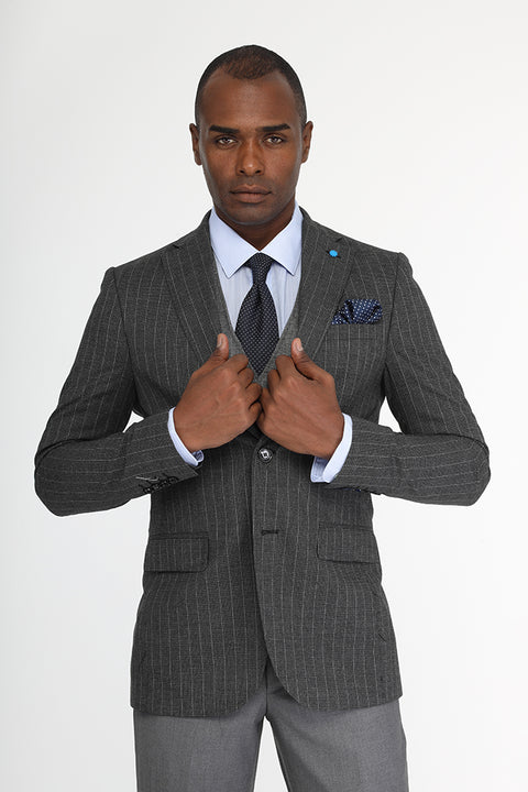 Slim Fit Suit Gray