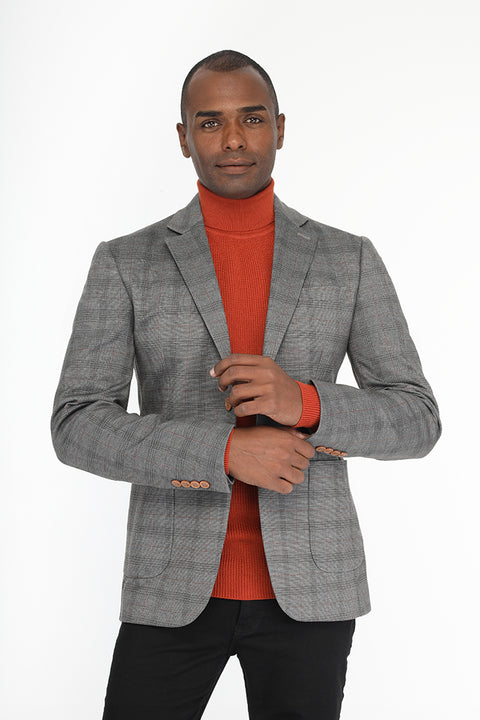 Slim Fit Blazer Gray