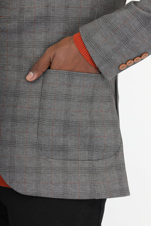Slim Fit Blazer Gray