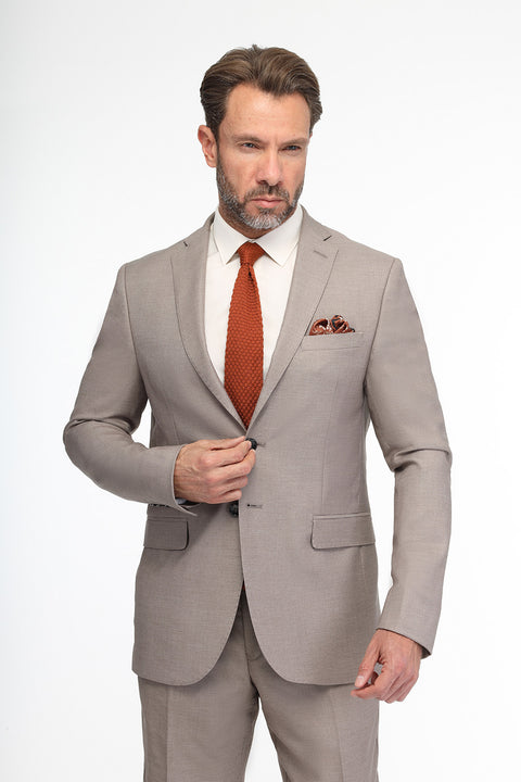 Skinny Fit Suit Beige
